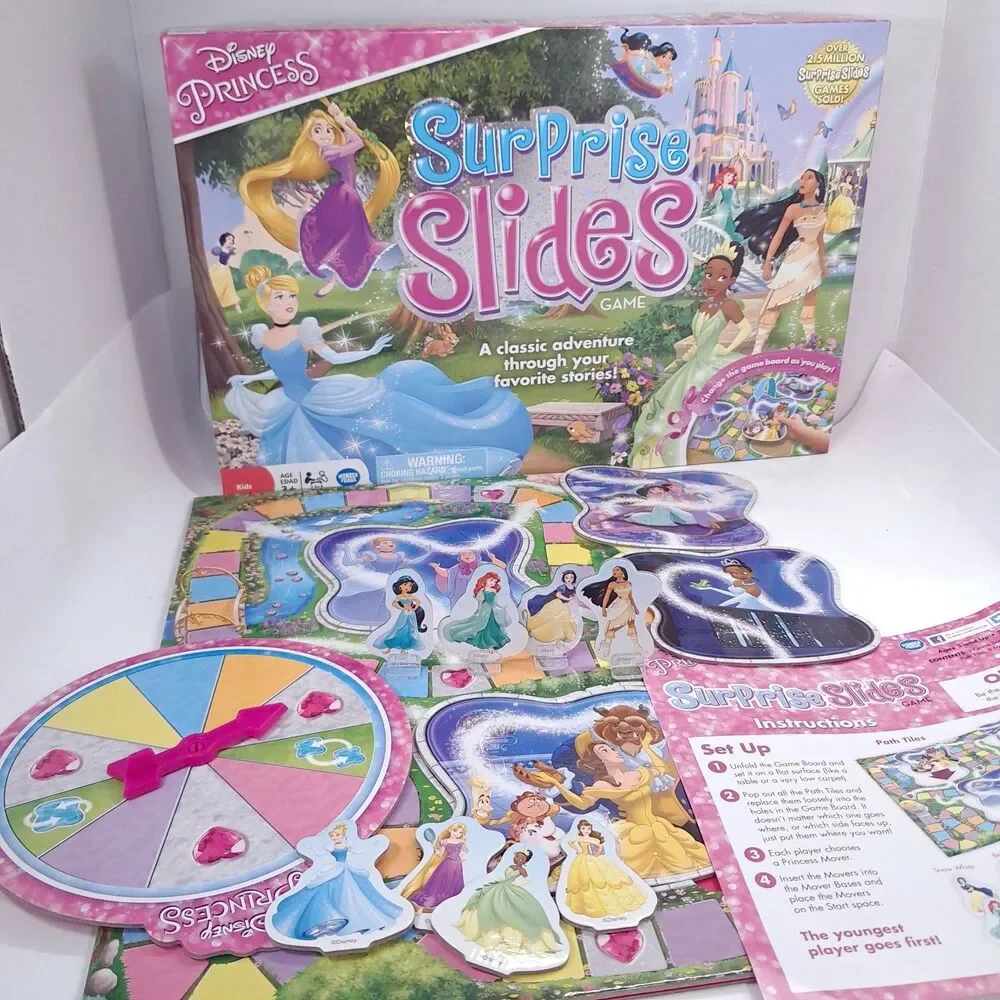 Disney Princess Surprise Slides board Game Wonderforge kids family 2018 COMPLETE